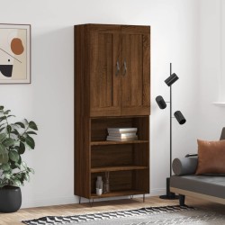 vidaXL Aparador alto madera contrachapada marrón roble 69,5x34x180 cm