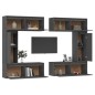 vidaXL Muebles para TV 6 piezas madera maciza de pino gris