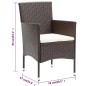 vidaXL Juego de comedor para jardín 7 piezas con cojines marrón vidaXL Juego de comedor para jardín 7 piezas con cojines marrón