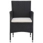 vidaXL Set de bistró de jardín 3 pzas ratán PE vidrio templado negro vidaXL Set de bistró de jardín 3 pzas ratán PE vidrio templado negro