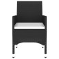 vidaXL Set de bistró de jardín 3 pzas ratán PE vidrio templado negro vidaXL Set de bistró de jardín 3 pzas ratán PE vidrio templado negro