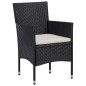 vidaXL Set de bistró jardín 3 pzas ratán sintético madera maciza negro vidaXL Set de bistró jardín 3 pzas ratán sintético madera maciza negro