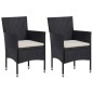vidaXL Set comedor jardín 3 pzas ratán sintético madera maciza negro vidaXL Set comedor jardín 3 pzas ratán sintético madera maciza negro