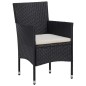 vidaXL Set comedor jardín 3 pzas ratán sintético madera maciza negro vidaXL Set comedor jardín 3 pzas ratán sintético madera maciza negro