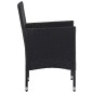 vidaXL Set comedor jardín 3 pzas ratán sintético madera maciza negro vidaXL Set comedor jardín 3 pzas ratán sintético madera maciza negro