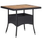 vidaXL Set comedor jardín 3 pzas ratán sintético madera maciza negro vidaXL Set comedor jardín 3 pzas ratán sintético madera maciza negro