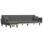 vidaXL Sofá cama en forma de L tela gris oscuro 275x140x70 cm vidaXL Sofá cama en forma de L tela gris oscuro 275x140x70 cm