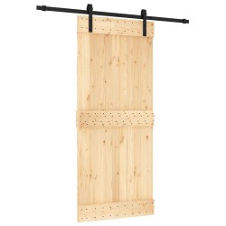 vidaXL Puerta corredera con herrajes madera maciza de pino 90x210 cm