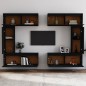vidaXL Muebles para TV 6 piezas madera maciza de pino negro