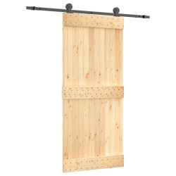 vidaXL Puerta corredera con herrajes madera maciza de pino 90x210 cm