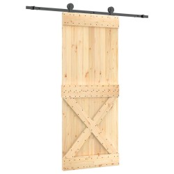vidaXL Puerta corredera con herrajes madera maciza de pino 85x210 cm