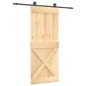 vidaXL Puerta corredera con herrajes madera maciza de pino 85x210 cm vidaXL Puerta corredera con herrajes madera maciza de pino 85x210 cm
