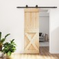 vidaXL Puerta corredera con herrajes madera maciza de pino 70x210 cm