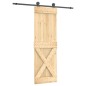 vidaXL Puerta corredera con herrajes madera maciza de pino 70x210 cm