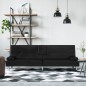 vidaXL Sofá cama con portavasos cuero sintético negro vidaXL Sofá cama con portavasos cuero sintético negro