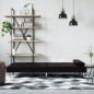 vidaXL Sofá cama con portavasos cuero sintético negro vidaXL Sofá cama con portavasos cuero sintético negro