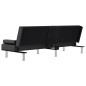vidaXL Sofá cama con portavasos cuero sintético negro vidaXL Sofá cama con portavasos cuero sintético negro