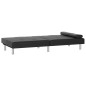 vidaXL Sofá cama con portavasos cuero sintético negro vidaXL Sofá cama con portavasos cuero sintético negro