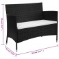 vidaXL Banco de jardín 90 cm ratán sintético negro vidaXL Banco de jardín 90 cm ratán sintético negro