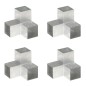 vidaXL Conectores de postes en Y 4 uds metal galvanizado 101x101 mm