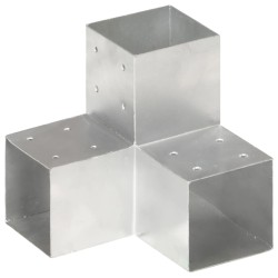 vidaXL Conectores de postes en Y 4 uds metal galvanizado 101x101 mm