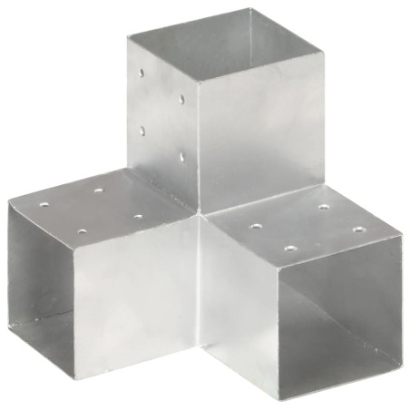 vidaXL Conectores de postes en Y 4 uds metal galvanizado 101x101 mm