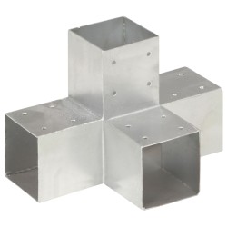 vidaXL Conector de postes en forma de X metal galvanizado 91x91 mm