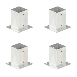 vidaXL Anclajes para postes 4 unidades metal galvanizados 91 mm