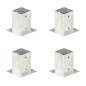 vidaXL Anclajes para postes 4 unidades metal galvanizados 91 mm vidaXL Anclajes para postes 4 unidades metal galvanizados 91 mm