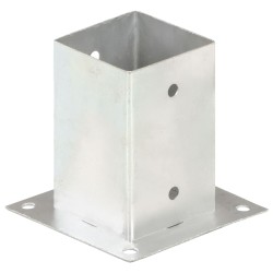 vidaXL Anclajes para postes 4 unidades metal galvanizados 91 mm