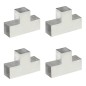 vidaXL Conectores de postes en T 4 uds metal galvanizado 101x101 mm vidaXL Conectores de postes en T 4 uds metal galvanizado 101x101 mm