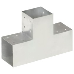 vidaXL Conectores de postes en T 4 uds metal galvanizado 101x101 mm