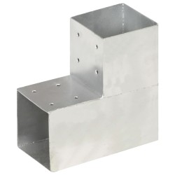 vidaXL Conector de postes en forma de L metal galvanizado 101x101 mm