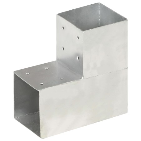 vidaXL Conector de postes en forma de L metal galvanizado 101x101 mm