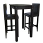vidaXL Mesa de bar con 2 sillas de barra negras vidaXL Mesa de bar con 2 sillas de barra negras