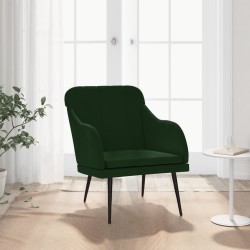 vidaXL Sillón de terciopelo verde oscuro 63x76x80 cm