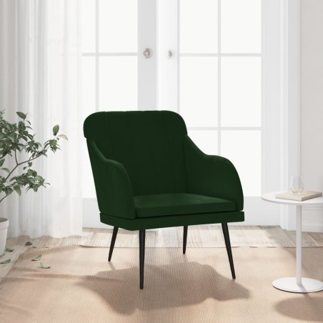 vidaXL Sillón de terciopelo verde oscuro 63x76x80 cm