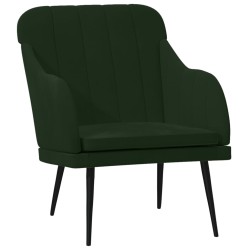 vidaXL Sillón de terciopelo verde oscuro 63x76x80 cm