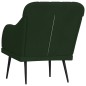vidaXL Sillón de terciopelo verde oscuro 63x76x80 cm vidaXL Sillón de terciopelo verde oscuro 63x76x80 cm