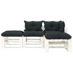 vidaXL Muebles de palets de jardín 4 pzas madera cojines antracita