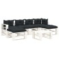 vidaXL Muebles de palets de jardín 7 pzas madera cojines antracita vidaXL Muebles de palets de jardín 7 pzas madera cojines antracita