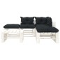 vidaXL Muebles de palets de jardín 6 pzas madera cojines antracita vidaXL Muebles de palets de jardín 6 pzas madera cojines antracita