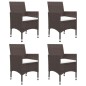 vidaXL Juego de comedor de jardín de 5 piezas marrón vidaXL Juego de comedor de jardín de 5 piezas marrón