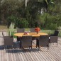 vidaXL Set de comedor de jardín 7 piezas ratán sintético marrón vidaXL Set de comedor de jardín 7 piezas ratán sintético marrón