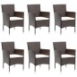 vidaXL Set de comedor de jardín 7 piezas ratán sintético marrón vidaXL Set de comedor de jardín 7 piezas ratán sintético marrón