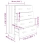 vidaXL Aparador HAMAR madera maciza de pino blanco 79x40x103,5 cm