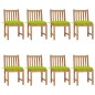 vidaXL Sillas de jardín 8 unidades madera maciza de teca con cojines vidaXL Sillas de jardín 8 unidades madera maciza de teca con cojines