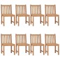 vidaXL Sillas de jardín 8 unidades madera maciza de teca con cojines vidaXL Sillas de jardín 8 unidades madera maciza de teca con cojines