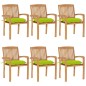 vidaXL Sillas de jardín apilables 6 uds madera de teca con cojines vidaXL Sillas de jardín apilables 6 uds madera de teca con cojines