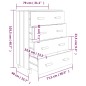 vidaXL Aparador HAMAR madera maciza de pino gris claro 79x40x103,5 cm vidaXL Aparador HAMAR madera maciza de pino gris claro 79x40x103,5 cm